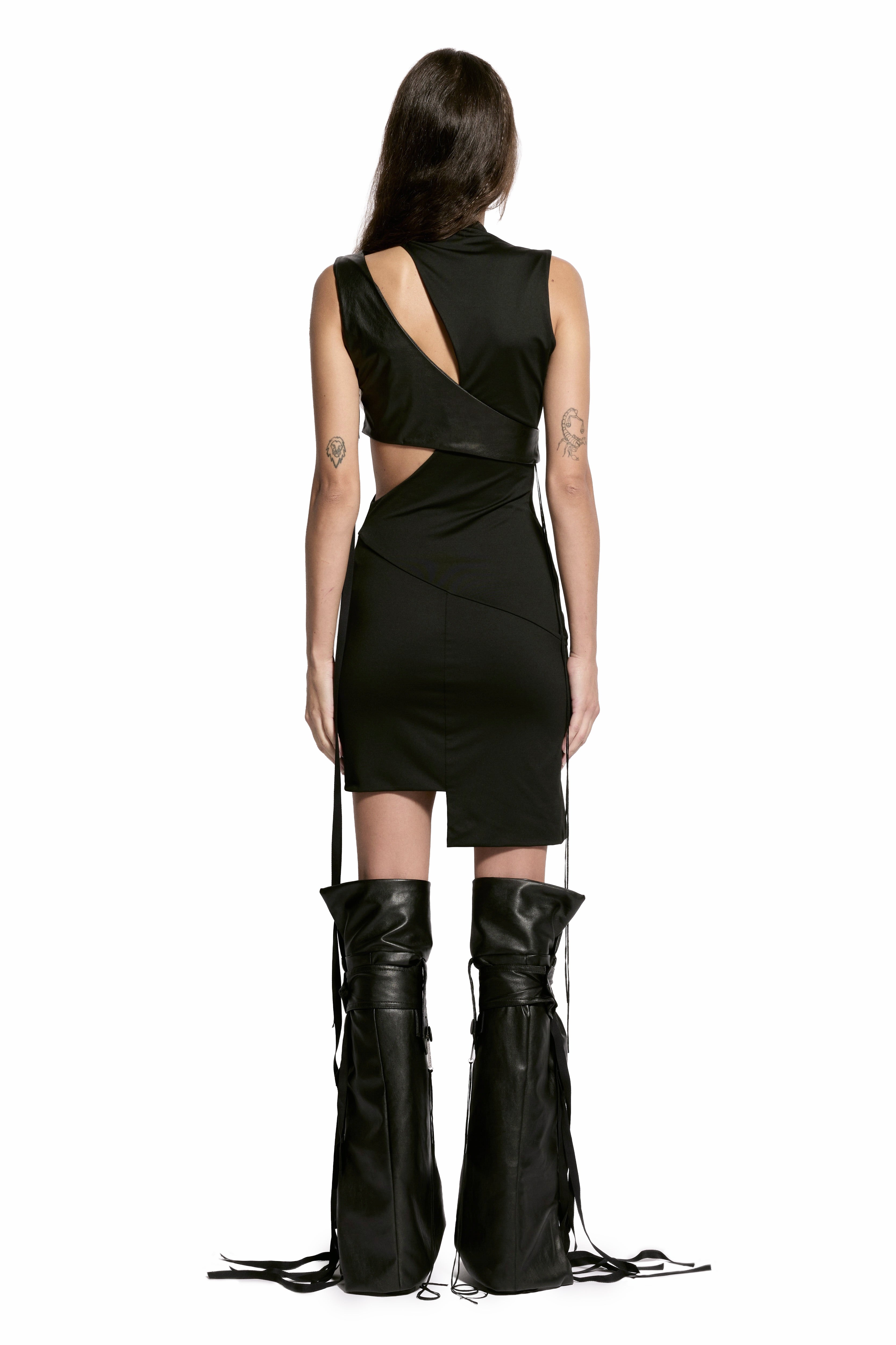 Treze Asymmetrical Cut-out Mini Dress